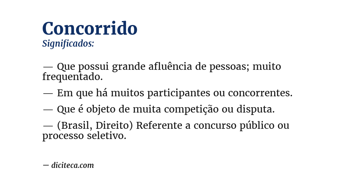 Significado de concorrido
