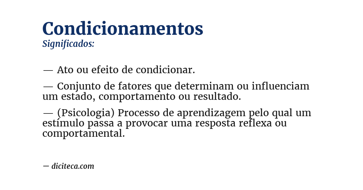 Significado de condicionamentos