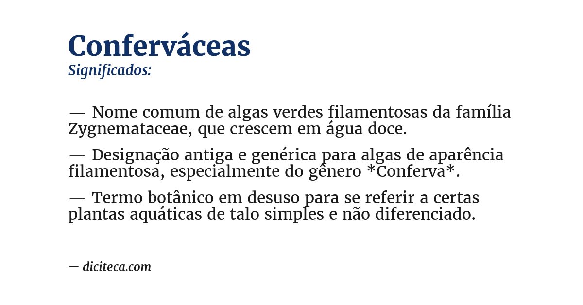 Significado de conferváceas