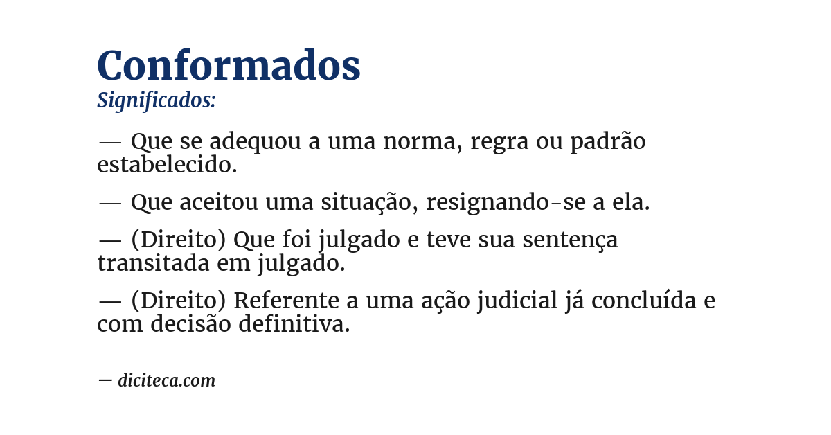 Significado de conformados
