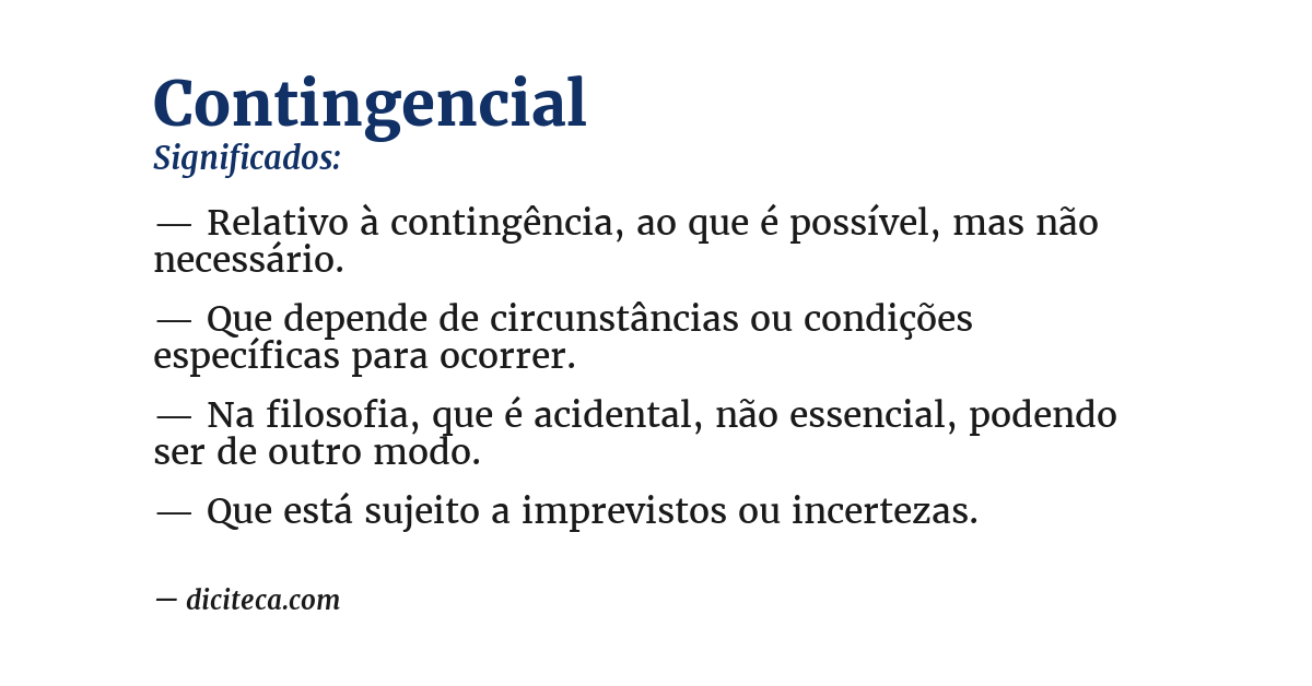 Significado de contingencial