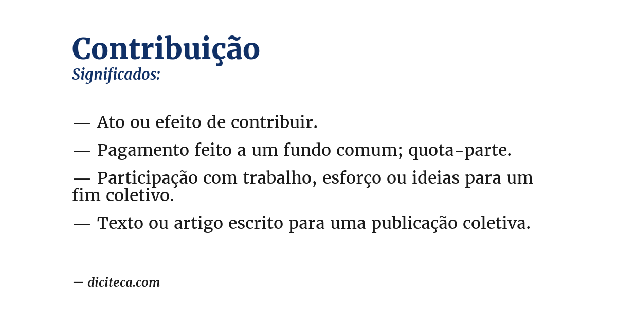 Significado de contribuição
