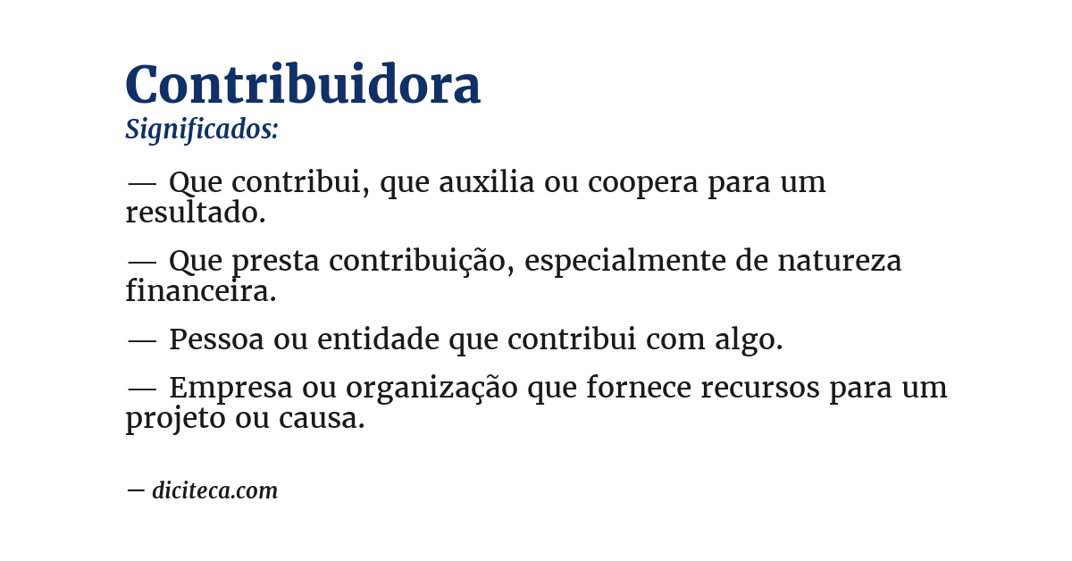 Significado de contribuidora
