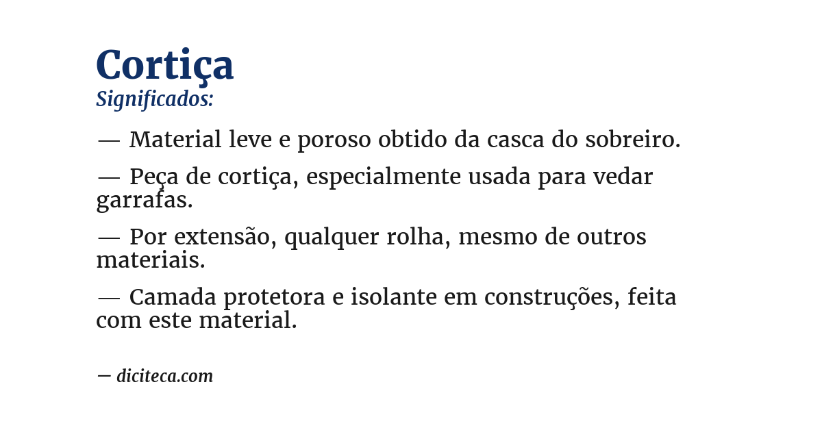 Significado de cortiça