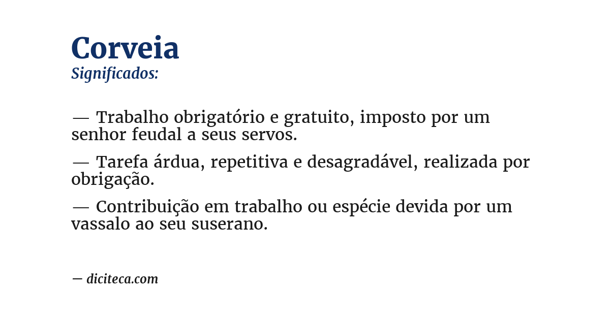 Significado de corveia