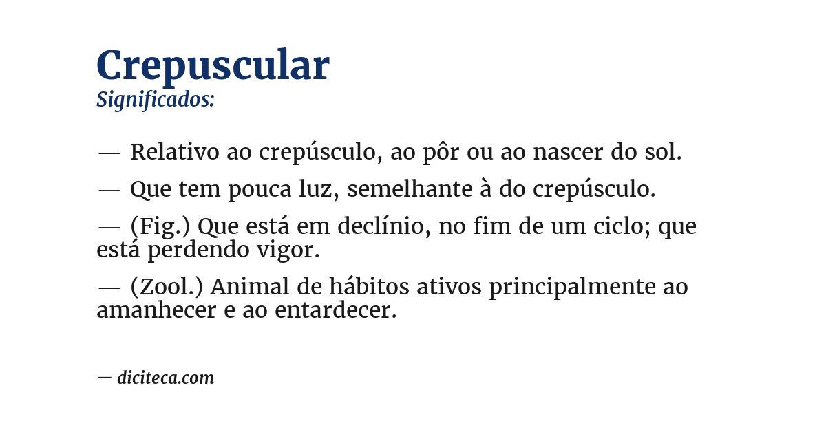 Significado de crepuscular