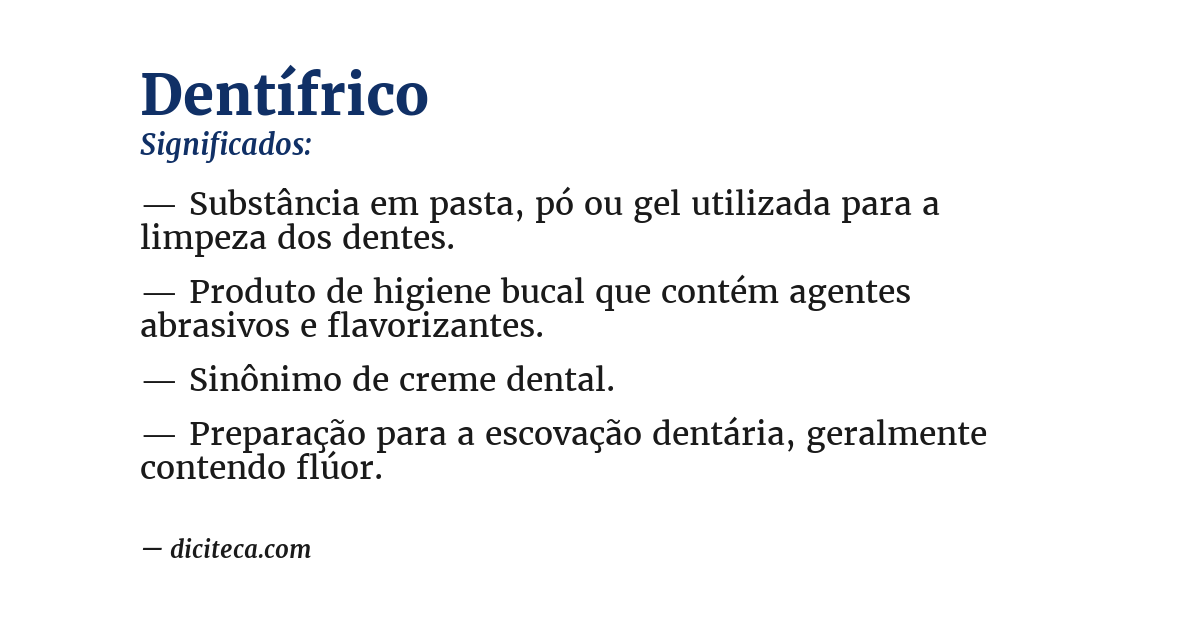 Significado de dentífrico