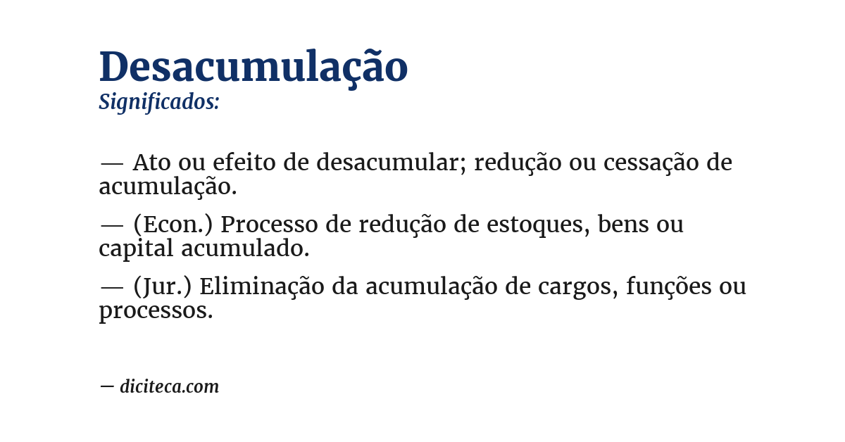 Significado de desacumulação