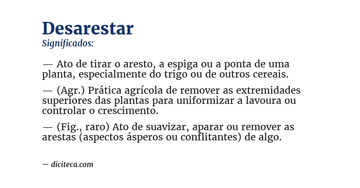 Significado de desarestar