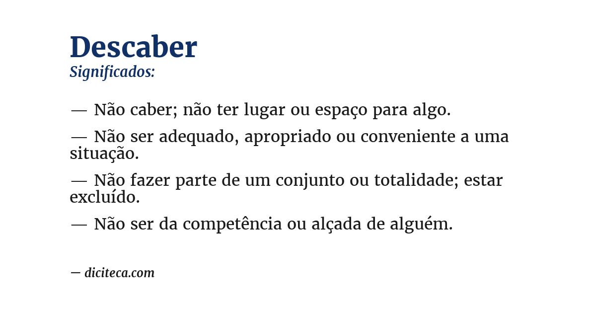 Significado de descaber