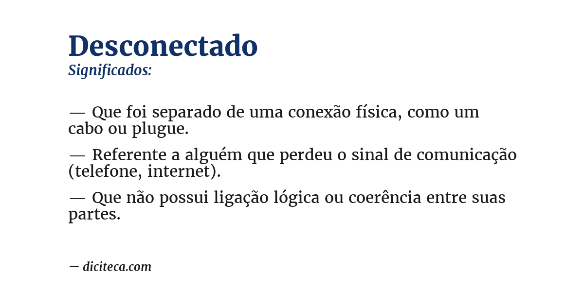 Significado de desconectado