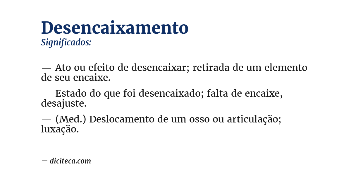 Significado de desencaixamento