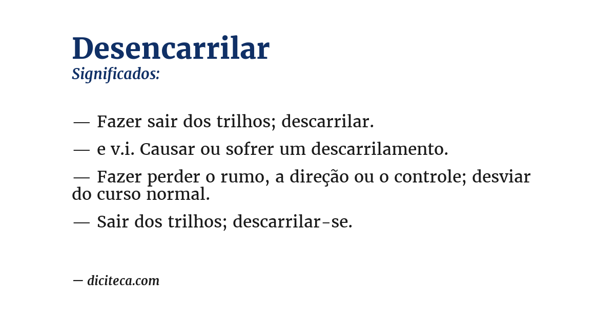 Significado de desencarrilar