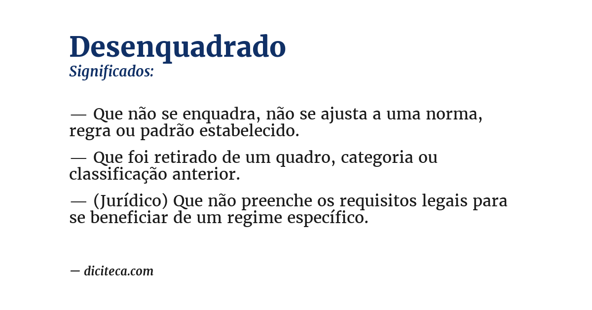 Significado de desenquadrado