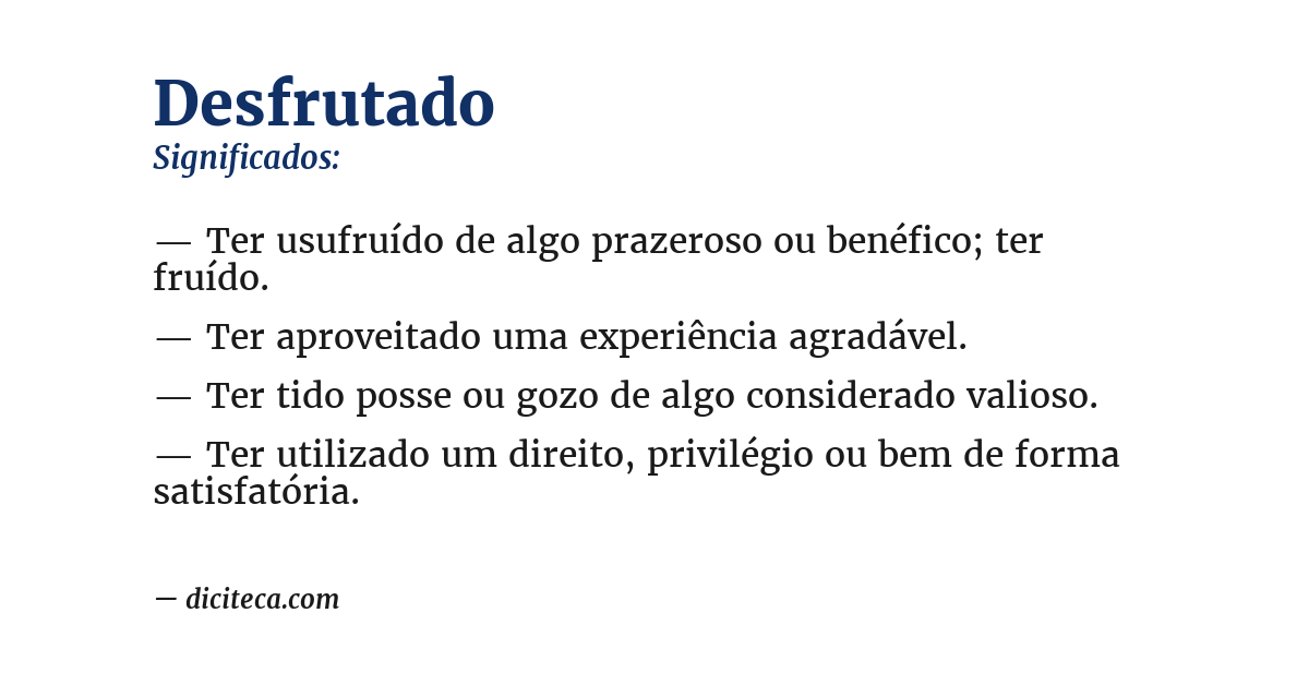 Significado de desfrutado