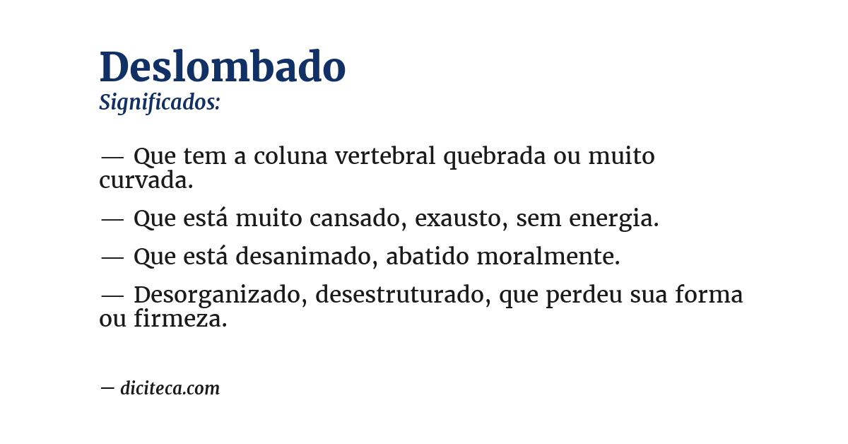 Significado de deslombado
