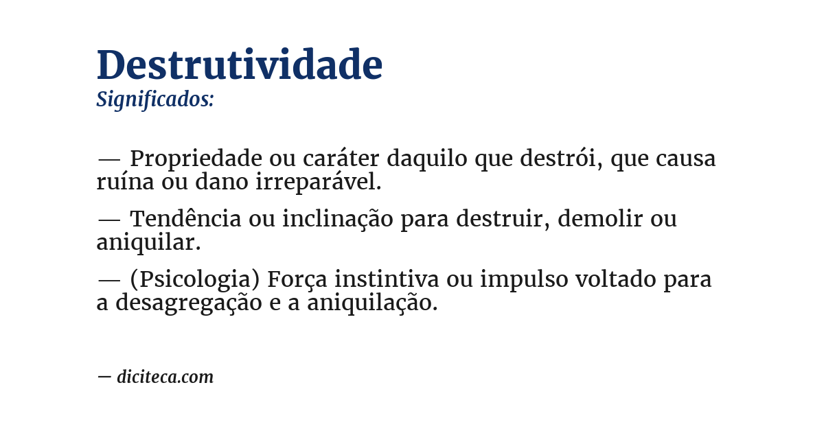 Significado de destrutividade