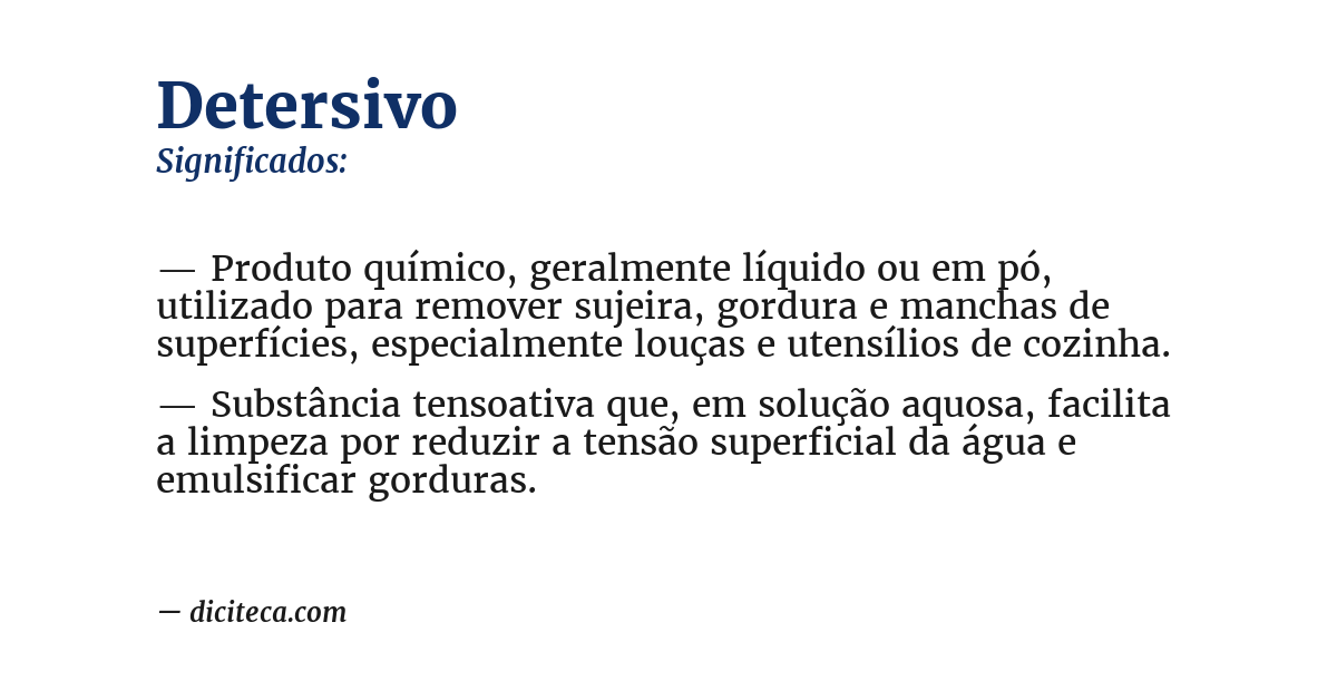 Significado de detersivo