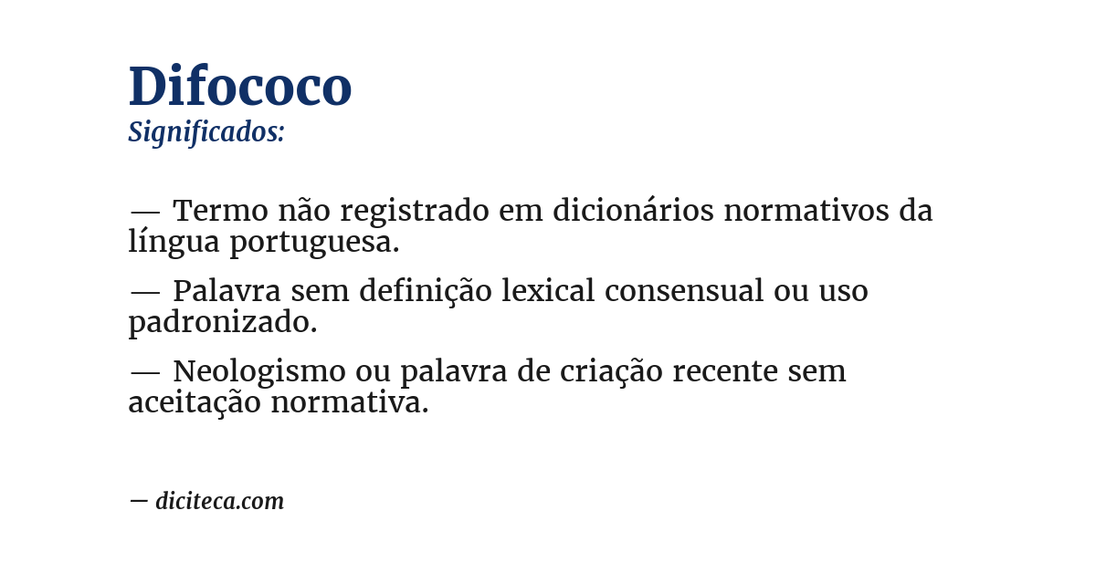 Significado de difococo