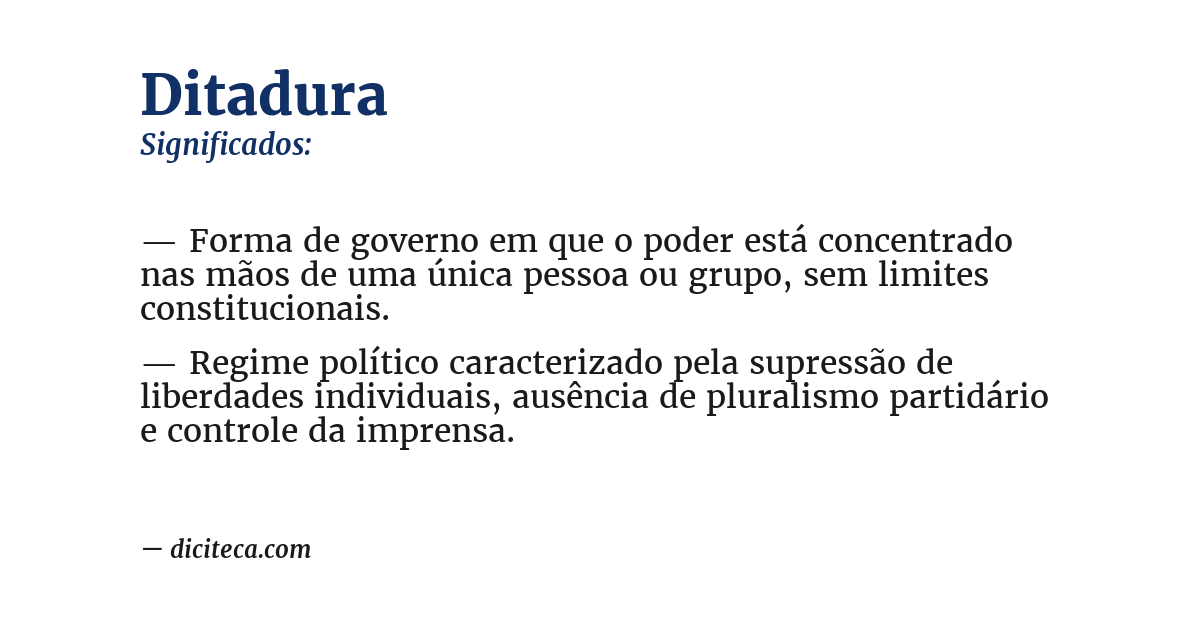 Significado de ditadura