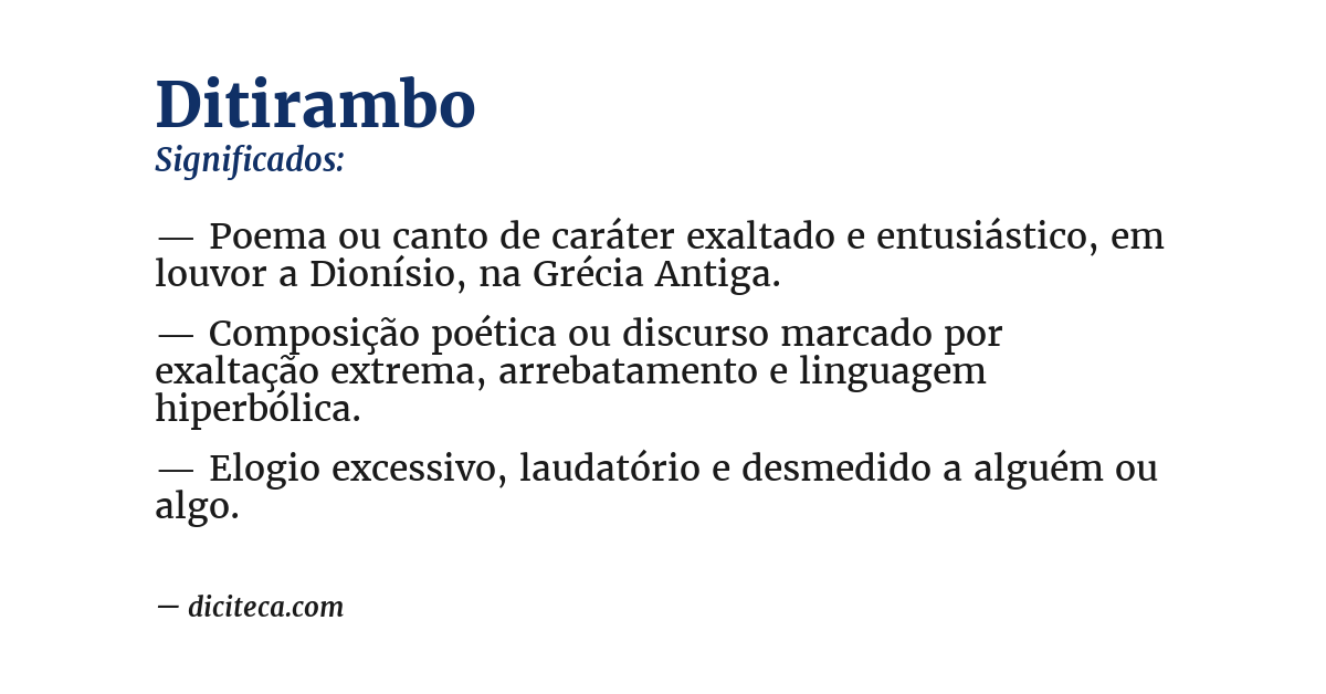 Significado de ditirambo