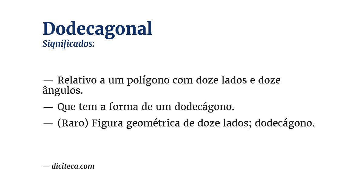 Significado de dodecagonal