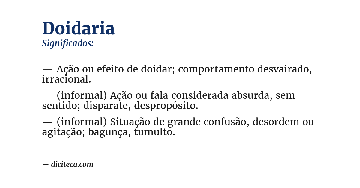 Significado de doidaria