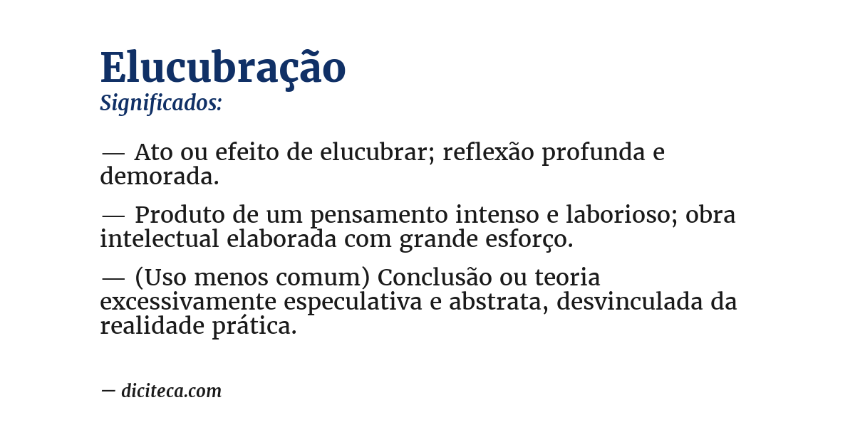 Significado de elucubração