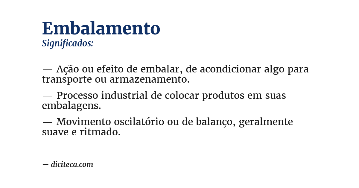 Significado de embalamento