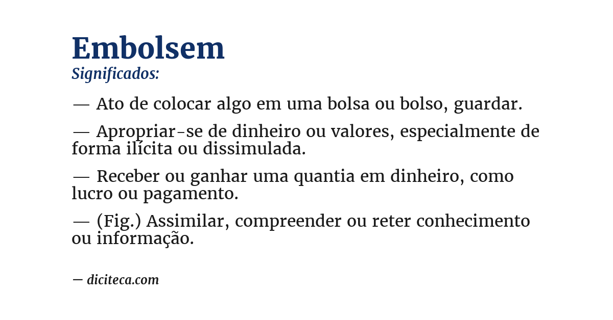 Significado de embolsem