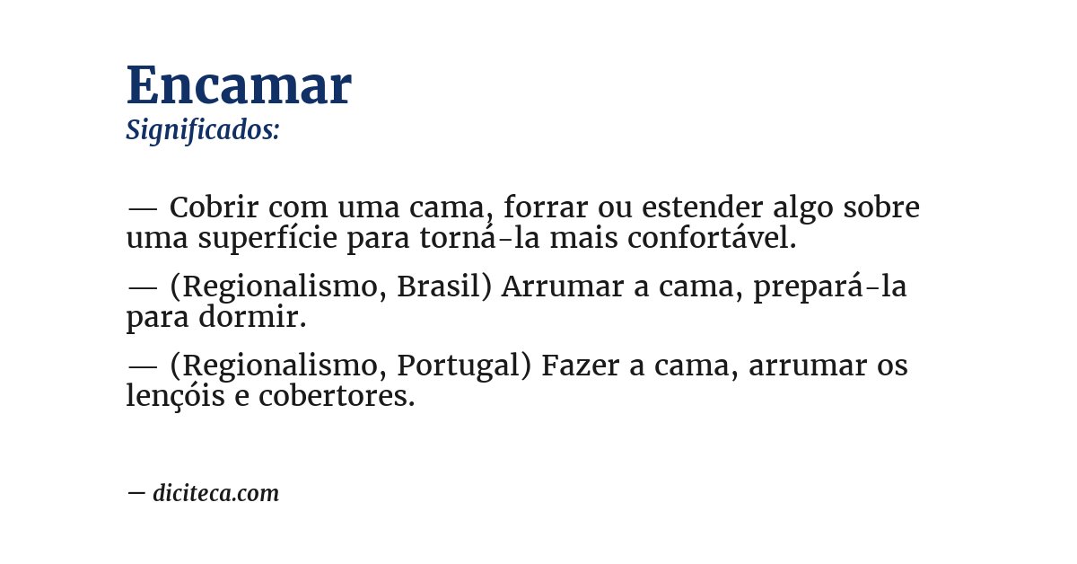 Significado de encamar