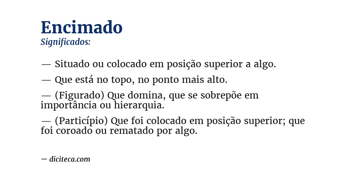 Significado de encimado