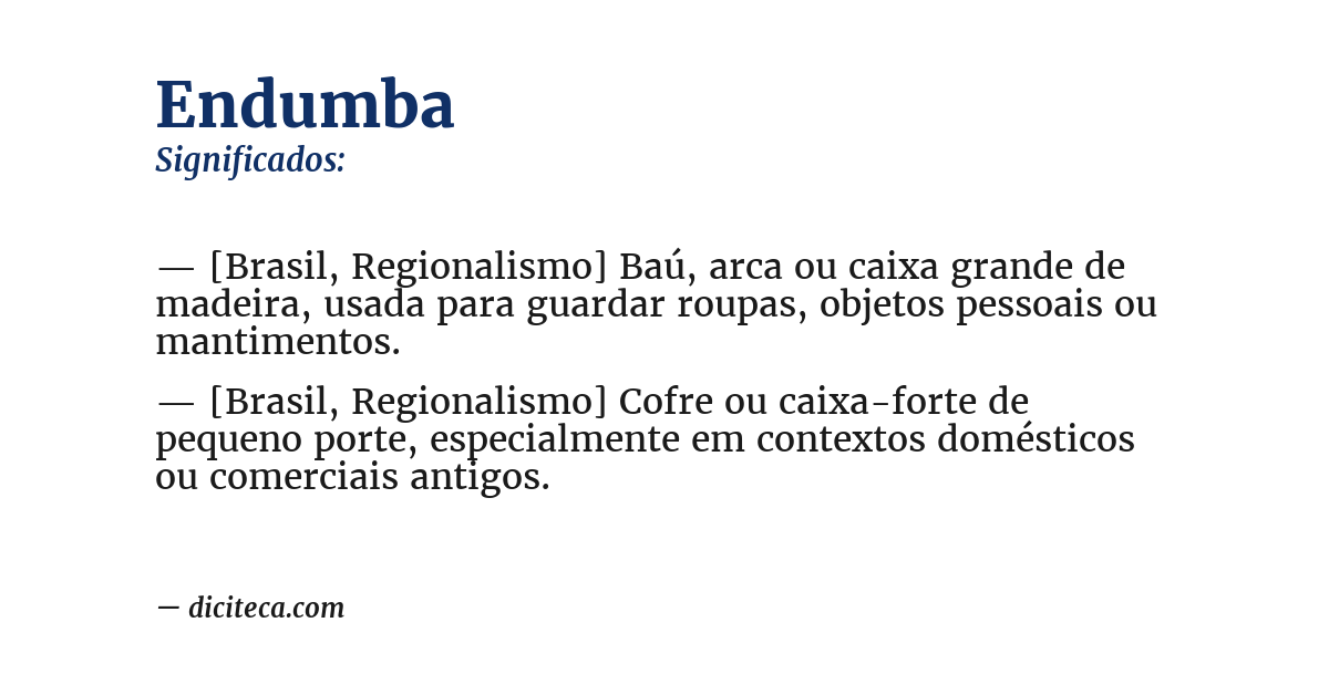 Significado de endumba