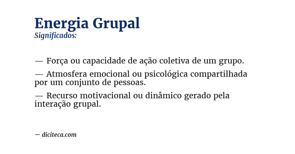 Significado de energia grupal