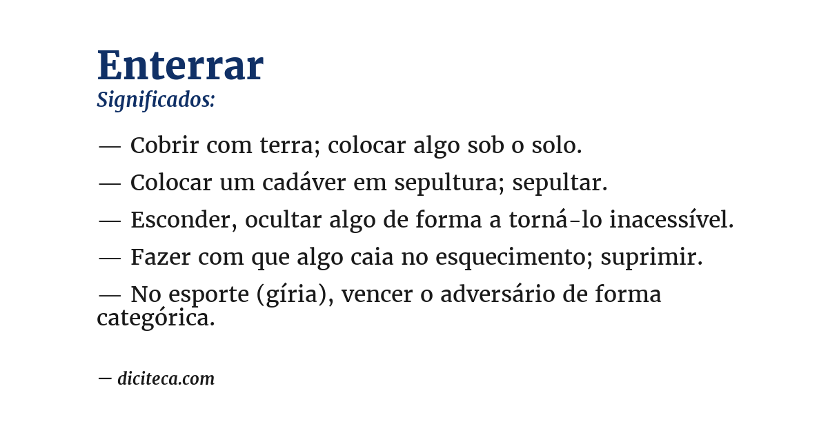 Significado de enterrar