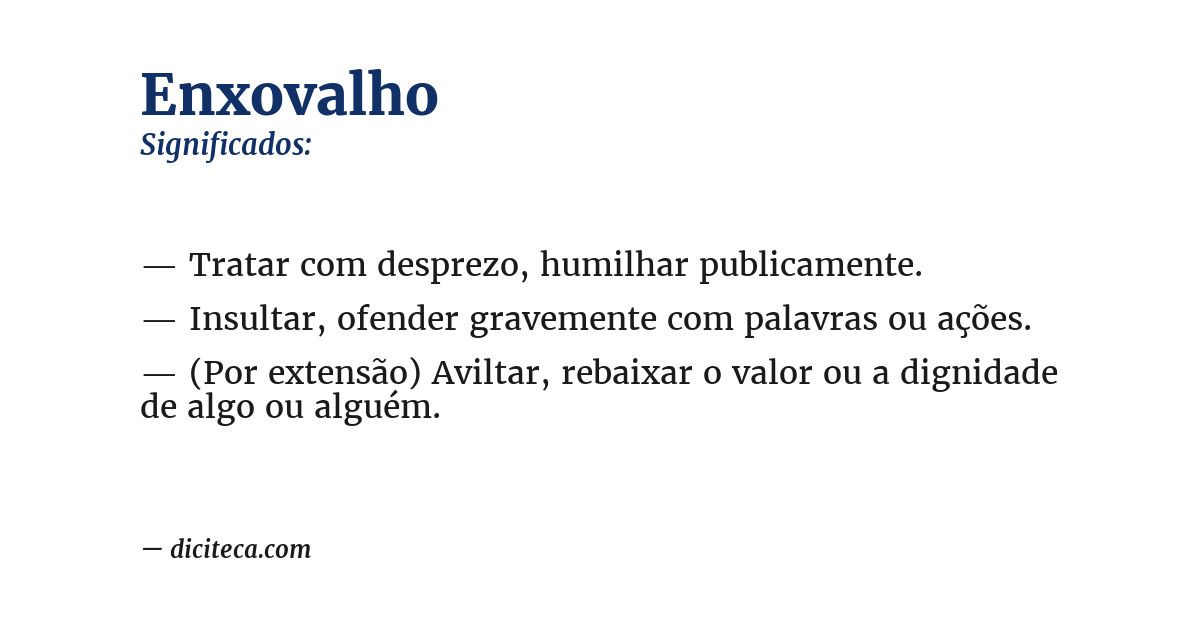 Significado de enxovalho