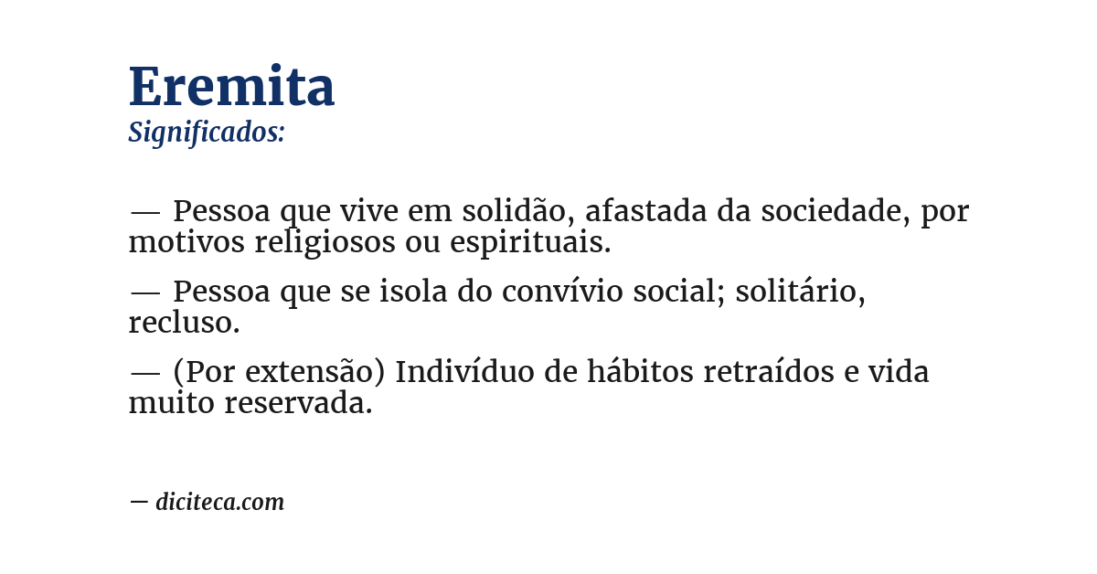 Significado de eremita