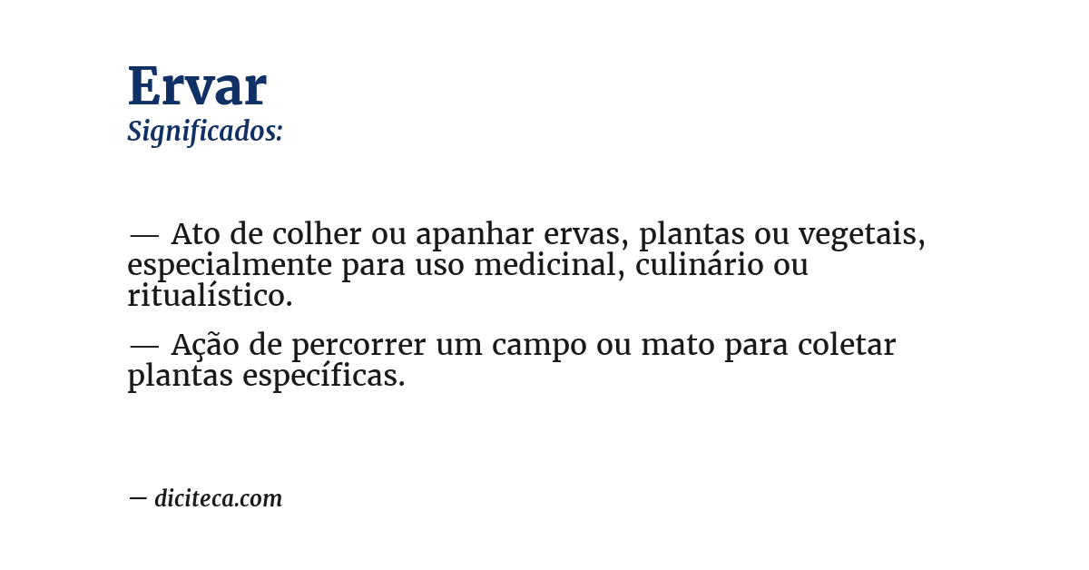 Significado de ervar