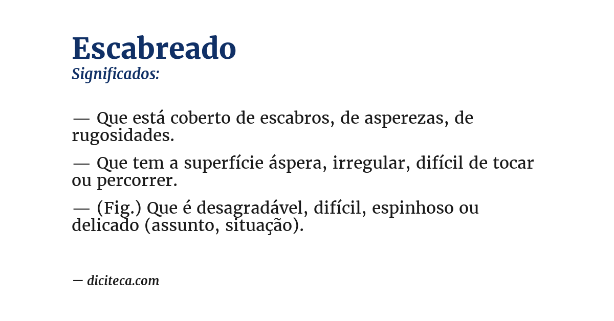 Significado de escabreado