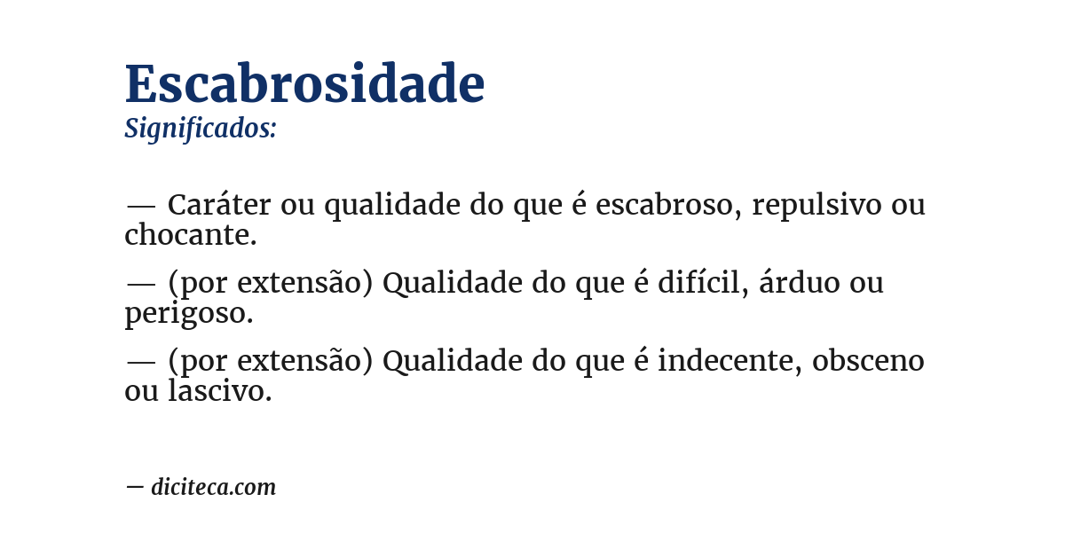 Significado de escabrosidade