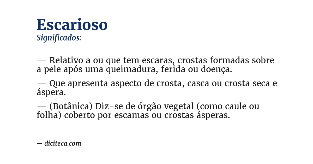Significado de escarioso
