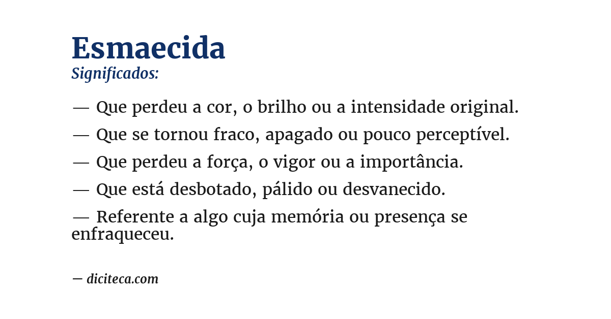 Significado de esmaecida