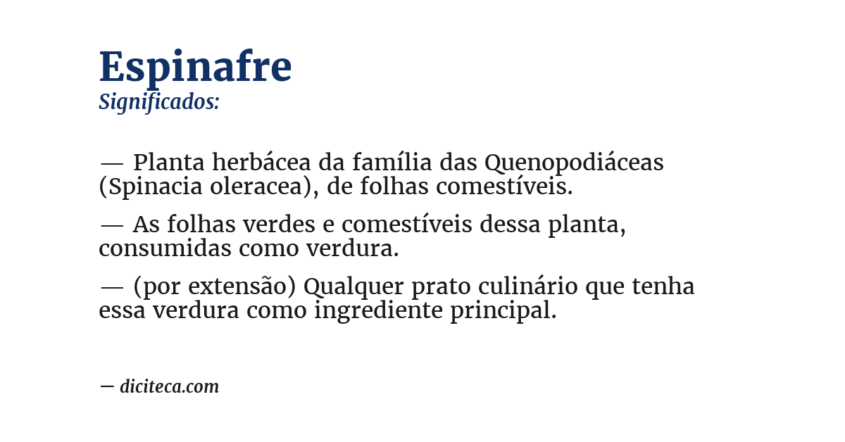 Significado de espinafre