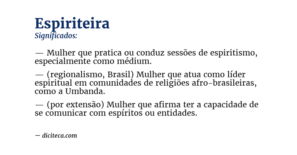 Significado de espiriteira