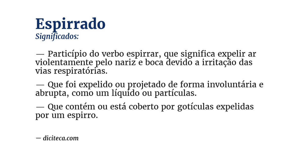 Significado de espirrado