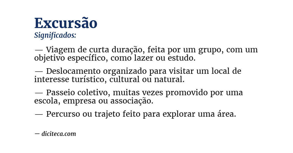 Significado de excursão