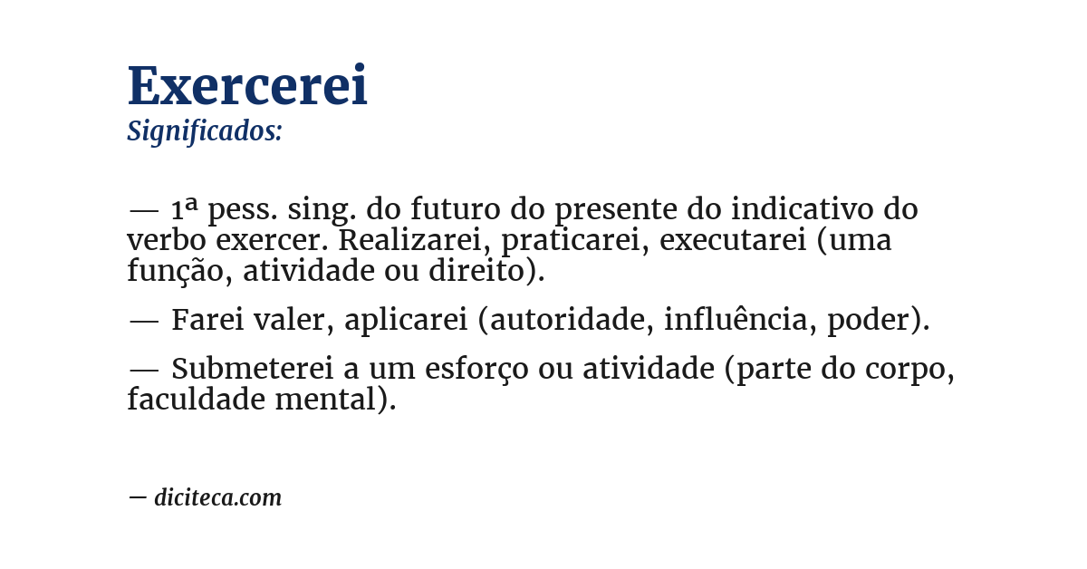 Significado de exercerei