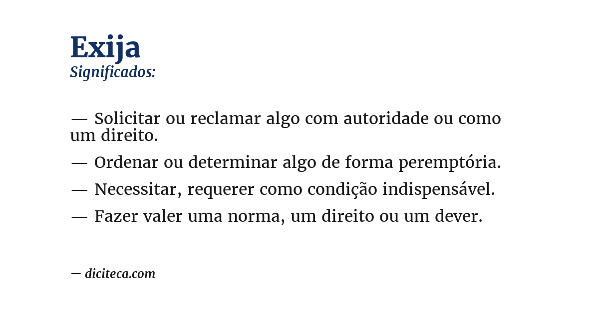 Significado de exija