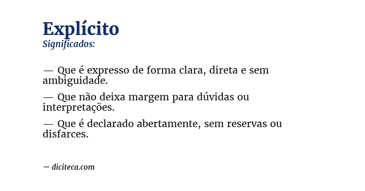 Significado de explícito