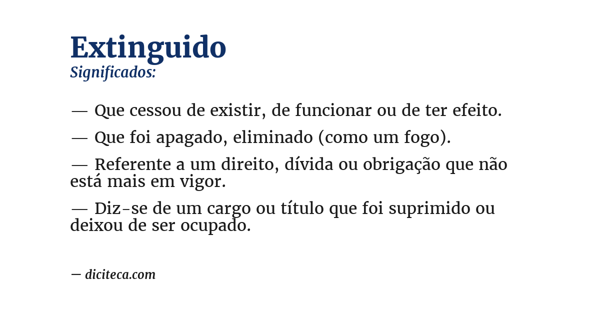 Significado de extinguido